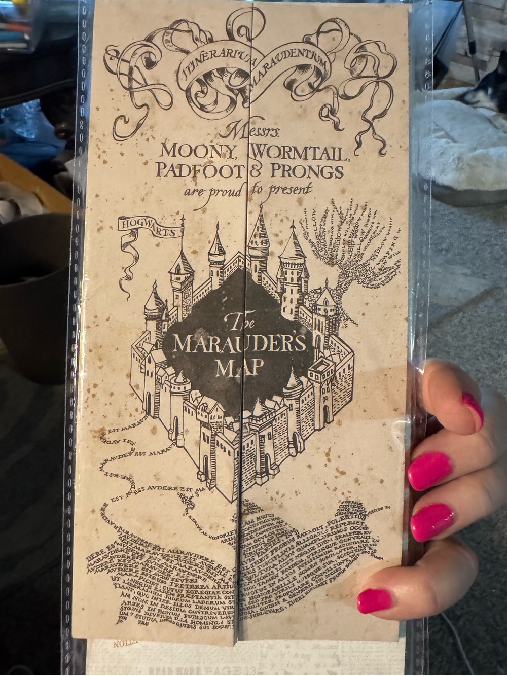 The Marauder's Map Decorative Bookmark - Beige & Black Sealed new